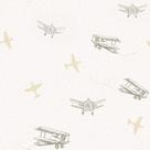 Papel de Parede Fofura Baby Avião Bege e Cinza FF4037