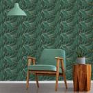 Papel de Parede Folhas Verde e Dourado Papel de Parede Folhas Verde e Dourado