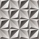 Papel De Parede Geométrico 3d Em Tons De Cinza - 1,5x0,5m