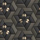 Papel De Parede Geométrico 3d Marrom Com Bege - 2,50x0,50m