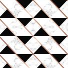 Papel De Parede Geométrico Mármore Preto E Cobre - 2,5x0,5m