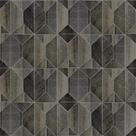 Papel de Parede Geometrico Preto com Cinza Melian - Rolo com 10 Metros Revestimento