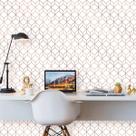 Papel de Parede Geométrico Stylish White Rose Gold 270