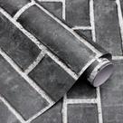 Papel de parede HeloHo Grey Brick Peel Stick 500x45 cm