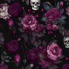 Papel de parede ILHIOR Black Floral Peel and Stick Gothic 44x300cm Papel de parede ILHIOR Black Floral Peel and Stick Gothic 44x300cm