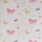 Papel de Parede Importado Vinílico Infantil Borboleta Rosa - Rolo 9.5 X53cm