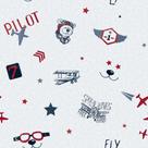 Papel de Parede Infantil aviões azul e vermelho Fofura Baby FF4032.
