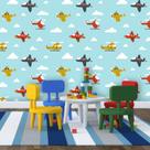 Papel de Parede Infantil Aviões Cute