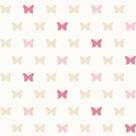 Papel de Parede Infantil borboletas branco com rosa Fofura Baby FF4055 Papel de Parede Infantil borboletas branco com rosa Fofura Baby FF4055