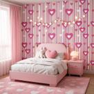 Papel De Parede Infantil Coração Rosa Adesivo 3mx50cm Fácil Instalação Papel De Parede Infantil Coração Rosa Adesivo 3mx50cm Fácil Instalação