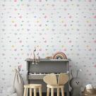 Papel de Parede Infantil Corações Coloridos Adesivo Lavável