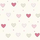 Papel de Parede Infantil corações rosa Fofura Baby FF4057. Papel de Parede Infantil corações rosa Fofura Baby FF4057.