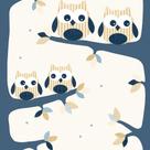 Papel de Parede Infantil corujas azul marinho Fofura Baby FF4044.