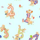 Papel de Parede Infantil Números, 1, 2, 3, 4 e 5 Azul Fantasy A380304