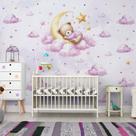 Papel de Parede Infantil Ursinho Quarto de Bebe Menina 9m²