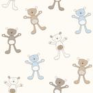 Papel de Parede Infantil ursinhos branco, azul, marron Fofura Baby FF4050. Papel de Parede Infantil ursinhos branco, azul, marron Fofura Baby FF4050.