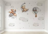 Papel de Parede Infantil Urso Dormindo Lua Quarto Menino -- M²