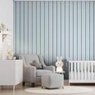 Papel de Parede infantil Vinílico listrado quadro azul céu revoada 4452 Bobinex