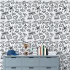 Papel De Parede Jogos Gamer Lavavel Adesivo Branco 10m Papel De Parede Jogos Gamer Lavavel Adesivo Branco 10m