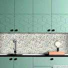 Papel de Parede Lavavel para Banheiro Cozinha Revestimento Brilho Granilite Mentol