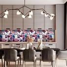 Papel de Parede Lavavel para Cozinha Banheiro Revestimento Brilho Azulejo Bauhaus