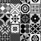 Papel de Parede Lavável Vidrado Português Preto 18m