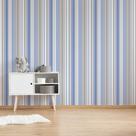 Papel de Parede Listrado Azul e Cinza 57x270cm