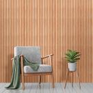 Papel de Parede Madeira Ripada Realista 250