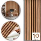 Papel De Parede Madeira Ripado Marrom 3D 10m x 45cm Lavável Impermeável Ideal Para Cozinha e Sala