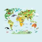 Papel de Parede Mapa Mundi Green G 3,5m x 4m