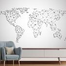 Papel de Parede Mapa Mundi Pontos Planeta Sala Painel - 472pcp