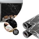 Papel De Parede Mármore Preto Clássico Adesivo Ripado 10 Metros 3d Lavável