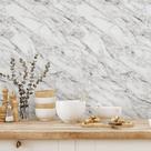 Papel de Parede Marmorizado Carrara Adesivo Lavável