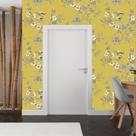 Papel de Parede Natureza Pássaros Amarelo ou Azul - Rolo com 10 Metros Revestimento