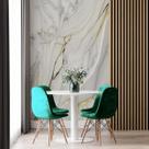 Papel de Parede Painel 3D Mármore Branco com Ouro 2M Revestimento Pedra Requinte Auto Colante
