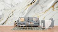 Papel de Parede Painel 3D Mármore Branco com Ouro 4M Revestimento Pedra Requinte Auto Colante Papel de Parede Painel 3D Mármore Branco com Ouro 4M Revestimento Pedra Requinte Auto Colante