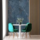 Papel de Parede Painel 3D Mármore Calacata Azul 2M Lavável Revestimento Auto Colante Marmorizado