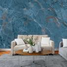 Papel de Parede Painel 3D Mármore Calacata Azul 3M Lavável Revestimento Auto Colante Marmorizado