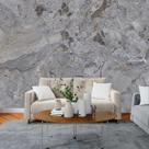 Papel de Parede Painel 3D Mármore Carrara Cinza 3M Revestimento Auto Colante Brilho Marmorizado