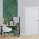 Papel de Parede Painel 3D Mármore Carrara Verde Escuro 1M Revestimento Pedra Requinte Auto Colante
