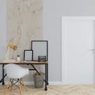 Papel de Parede Painel 3D Mármore Porcelanato Bege 1M Auto Colante Lavável Revestimento Brilhoso