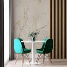 Papel de Parede Painel 3D Mármore Porcelanato Bege 2M Auto Colante Lavável Revestimento Brilhoso
