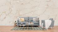Papel de Parede Painel 3D Mármore Porcelanato Bege 4M Auto Colante Lavável Revestimento Brilhoso