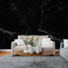 Papel de Parede Painel 3D Mármore Preto 3M Vinilico Revestimento Auto Colante Brilho Marmorizado