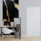 Papel de Parede Painel 3D Mármore Preto Branco Ouro 1M Revestimento Auto Colante Brilho Marmorizado Papel de Parede Painel 3D Mármore Preto Branco Ouro 1M Revestimento Auto Colante Brilho Marmorizado