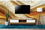 Papel de Parede Painel 3D Mármore White Ouro 3,5M Revestimento Auto Colante Brilho Marmorizado