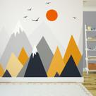Papel de Parede Painel Paisagem Montanhas Dia 4 rolos - 6m²
