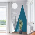 Papel de Parede Painel Paisagem Montanhas Noite 2 rolos 3m²