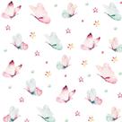 Papel De parede Para Quarto Infantil Com Borboletas Em Tons aquarela De Rosa E Azul