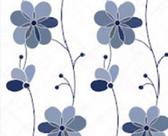 Papel De Parede Para Sala Quarto Floral Flores Azul Em 3d Adesivo Lavável FL101